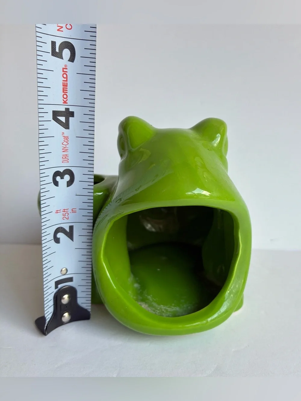 Big Mouth Frog Green Scrubber Sponge Holder w Vase or Brush Holder Ceramic 4